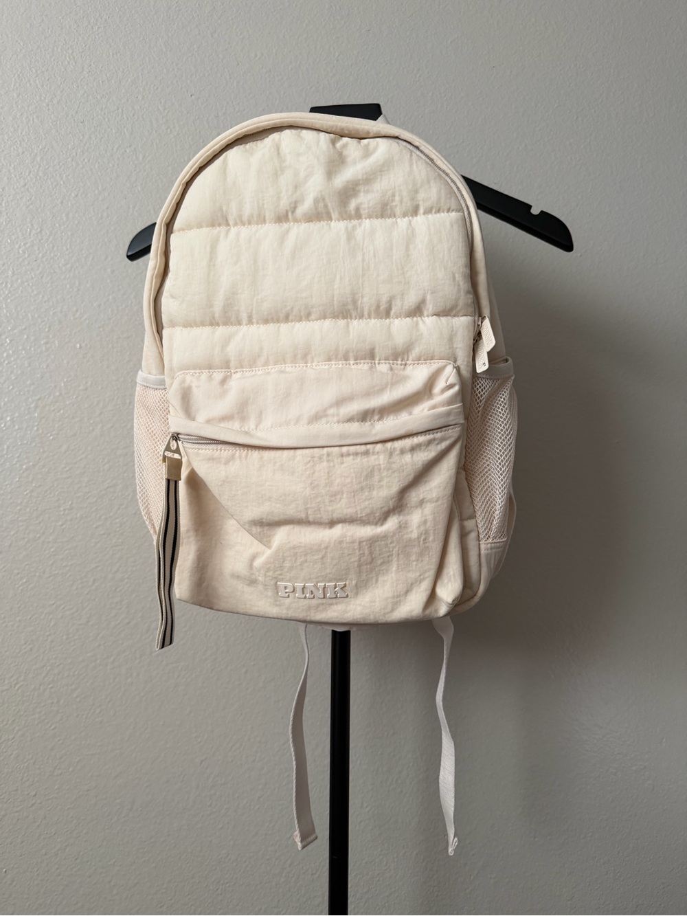 PINK Victoria's Secret Cream Quilted Front Backpack